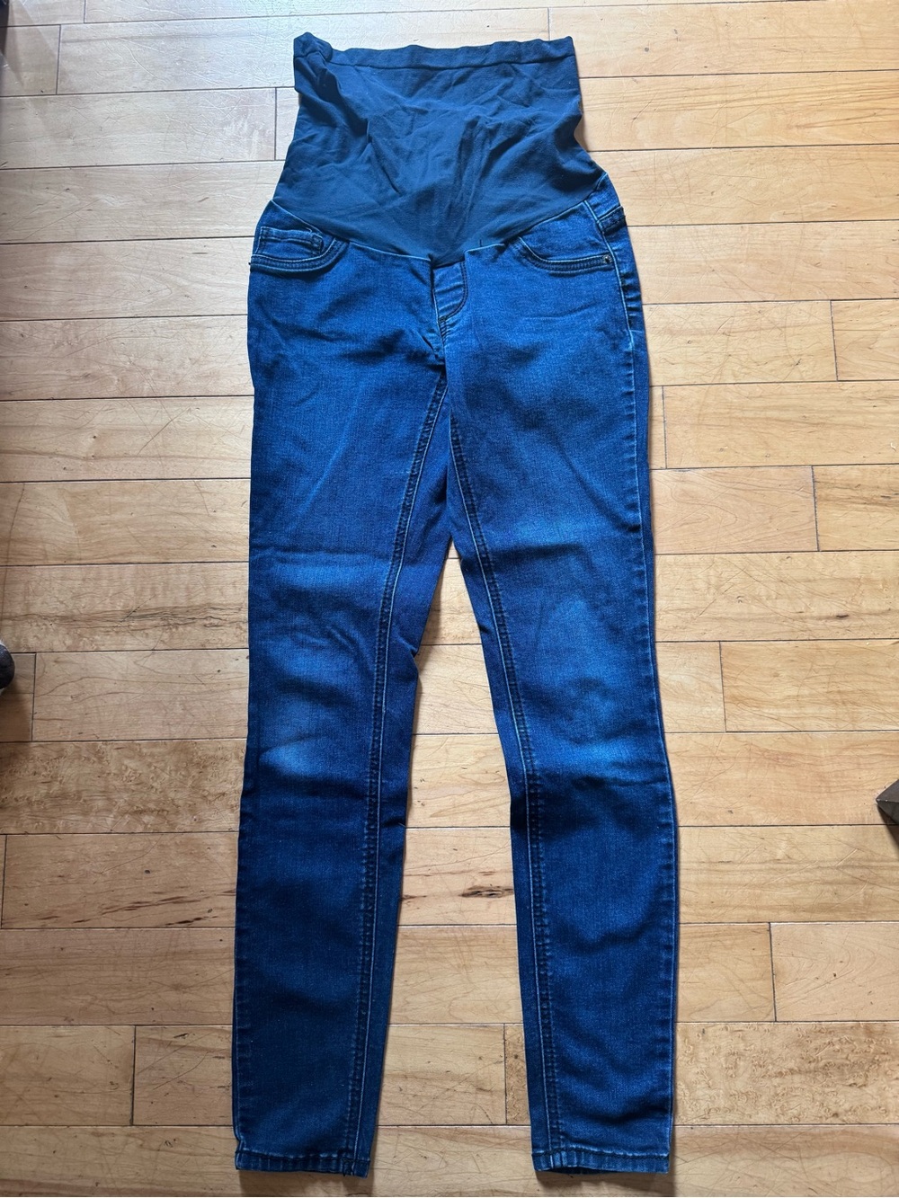 Maternity Slim Fit Jeans with Stretch Panel - Dark Blue Size XS